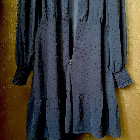 ๐ BCBG Paris Navy/Blue Boho Dress, Size XXL, sheer sleeves & pretty detailing - Picture 5 of 11